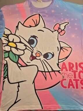Disney Pink & Purple Marie Cat Graphic Tee